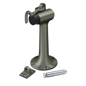 Deltana 6" Heavy Duty Floor Mount Bumper with Hook and Eye in Pewter finish