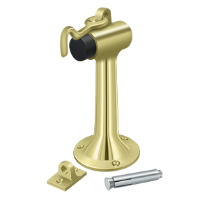 Deltana 6" Heavy Duty Floor Mount Bumper with Hook and Eye in Polished Brass finish
