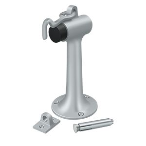 Deltana 6" Heavy Duty Floor Mount Bumper with Hook and Eye in Satin Chrome finish