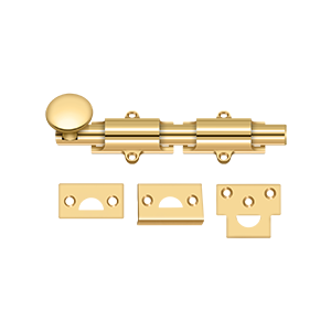 Deltana 6" Heavy Duty Surface Bolt in PVD Polished Brass finish