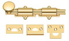 Deltana 6" Heavy Duty Surface Bolt in PVD Polished Brass finish