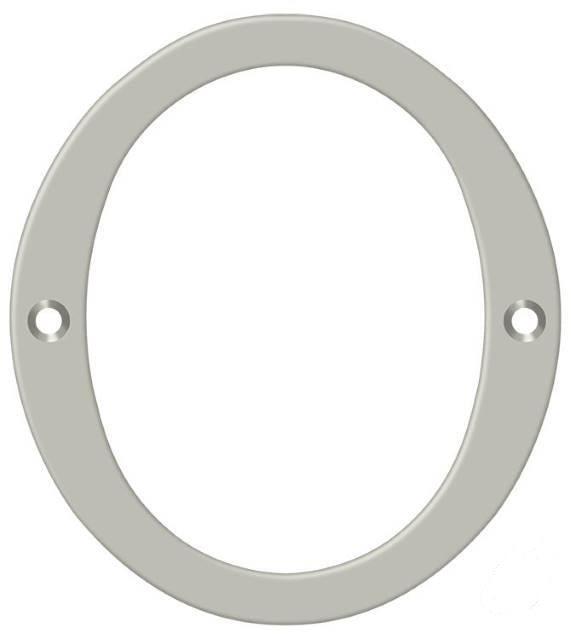 Deltana 6" House Number, Solid Brass, No. 0 in Satin Nickel finish