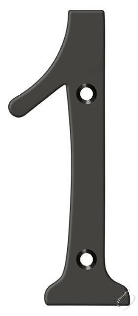 Deltana 6" House Number, Solid Brass, No. 1 in Oil Rubbed Bronze finish