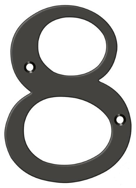 Deltana 6" House Number, Solid Brass, No. 8 in Oil Rubbed Bronze finish