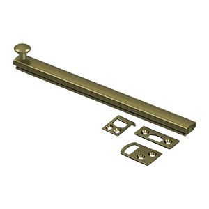 Deltana 8" Heavy Duty Concealed Screw Surface Bolt in Antique Brass finish