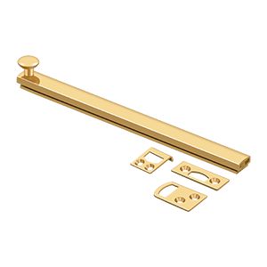 Deltana 8" Heavy Duty Concealed Screw Surface Bolt in PVD Polished Brass finish