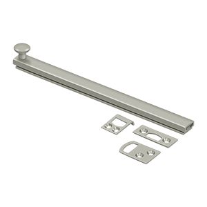 Deltana 8" Heavy Duty Concealed Screw Surface Bolt in Satin Nickel finish