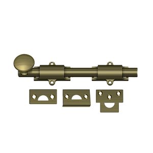 Deltana 8" Heavy Duty Surface Bolt in Antique Brass finish