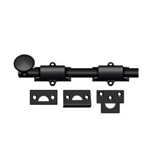 Deltana 8" Heavy Duty Surface Bolt in Flat Black finish