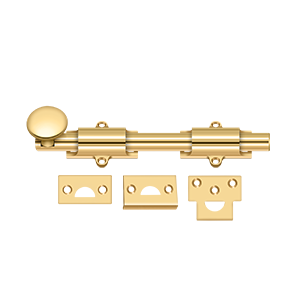 Deltana 8" Heavy Duty Surface Bolt in PVD Polished Brass finish