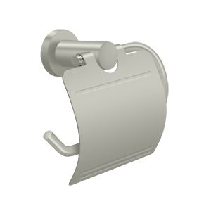 Deltana BBN: Modern Value Series Single Post Toilet Paper Holder with Cover in Satin Nickel finish