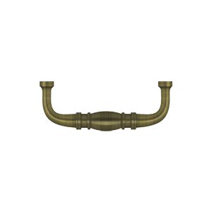 Deltana Colonial Wire Pull, 3" C-to-C in Antique Brass finish