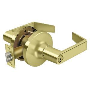 Deltana Commercial Classroom Grade 1 Clarendon Lever with Cylinder in Polished Brass finish