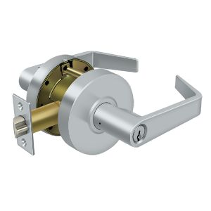 Deltana Commercial Classroom Standard Grade 2 Clarendon Lever with Cylinder in Satin Chrome finish