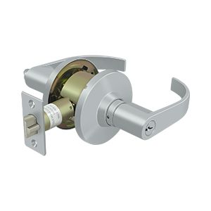 Deltana Commercial Light Duty Grade 2 Curved Entry Lever in Satin Chrome finish