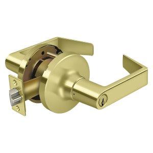 Deltana Commercial Storeroom Grade 1 Clarendon Lever with Cylinder in Polished Brass finish
