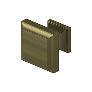 Deltana Decorative Square Knob in Antique Brass finish