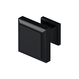 Deltana Decorative Square Knob in Flat Black finish