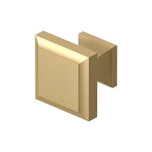 Deltana Decorative Square Knob in Satin Brass finish