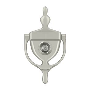 Deltana Door Knocker with Viewer in Satin Nickel finish