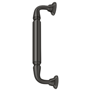 Deltana Door Pull with Rosette, 10" C-to-C in Oil Rubbed Bronze finish