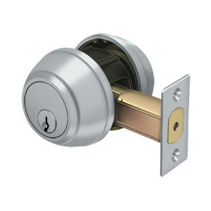 Deltana Double Cylinder Deadbolt-Grade 1 in Satin Chrome finish