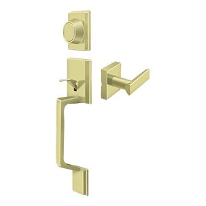 Deltana Dummy Highgate Handleset with Zinc Livingston Lever in Polished Brass finish