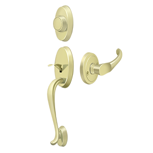 Deltana Dummy Riversdale Handleset with Chapelton Lever in Polished Brass finish