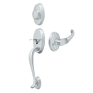 Deltana Dummy Riversdale Handleset with Chapelton Lever in Polished Chrome finish