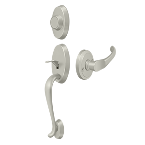 Deltana Dummy Riversdale Handleset with Chapelton Lever in Satin Nickel finish