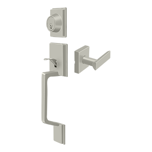Deltana Entry Highgate Handleset with Zinc Livingston Lever in Satin Nickel finish