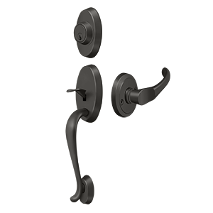 Deltana Entry Riversdale Handleset with Chapelton Lever in Oil Rubbed Bronze finish