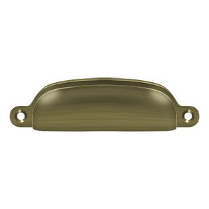 Deltana Exposed Shell Pull, 4" in Antique Brass finish