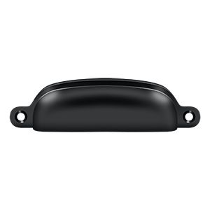 Deltana Exposed Shell Pull, 4" in Flat Black finish