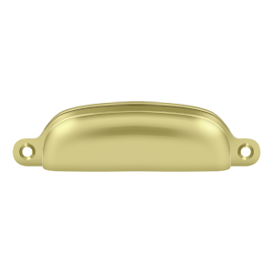 Deltana Exposed Shell Pull, 4" in Polished Brass finish