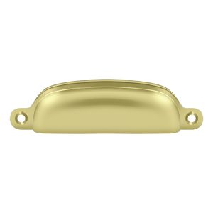 Deltana Exposed Shell Pull, 4" in Polished Brass finish