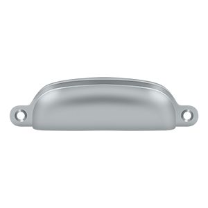 Deltana Exposed Shell Pull, 4" in Satin Chrome finish