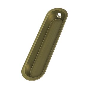 Deltana Flush Pull, 4" x 1" x 1/2" in Antique Brass finish