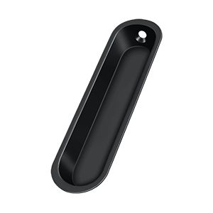 Deltana Flush Pull, 4" x 1" x 1/2" in Flat Black finish