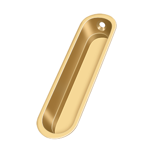 Deltana Flush Pull, 4" x 1" x 1/2" in PVD Polished Brass finish