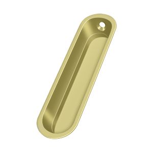 Deltana Flush Pull, 4" x 1" x 1/2" in Polished Brass finish