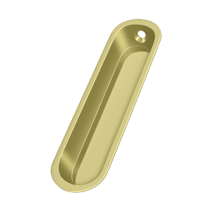 Deltana Flush Pull, 4" x 1" x 1/2" in Polished Brass finish