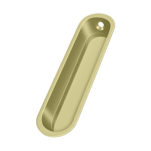 Deltana Flush Pull, 4" x 1" x 1/2" in Unlacquered Brass finish