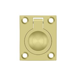 Deltana Flush Ring Pull, 1 3/4" x 1 3/8" in Polished Brass finish