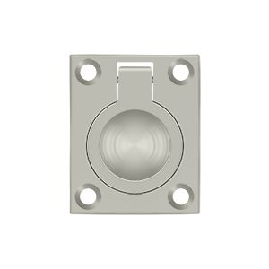 Deltana Flush Ring Pull, 1 3/4" x 1 3/8" in Satin Nickel finish