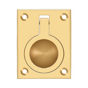 Deltana Flush Ring Pull, 2 1/2" x 1 7/8" in PVD Polished Brass finish
