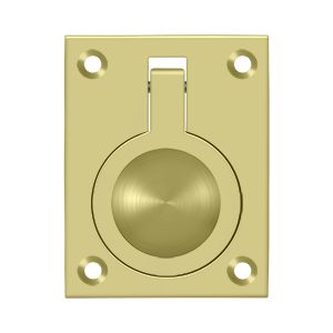 Deltana Flush Ring Pull, 2 1/2" x 1 7/8" in Polished Brass finish