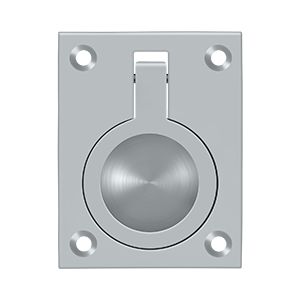 Deltana Flush Ring Pull, 2 1/2" x 1 7/8" in Satin Chrome finish