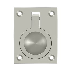 Deltana Flush Ring Pull, 2 1/2" x 1 7/8" in Satin Nickel finish