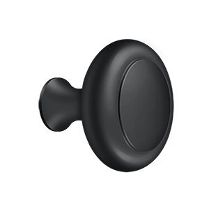 Deltana Heavy Duty Round Knob with Groove in Flat Black finish